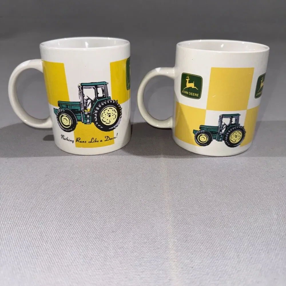 John Deere Coffee Mugs Nothing Runs Like A Deere!  Set of 2 Coffee Mugs